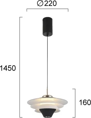 Lustră LED pe cablu MANLEY LED/5W/230V negru/alb