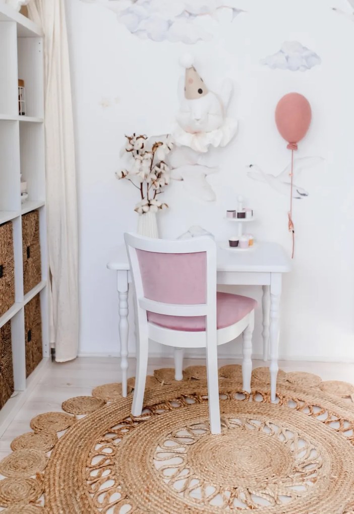 Masa si scaun pentru copii tapitat Magenta
