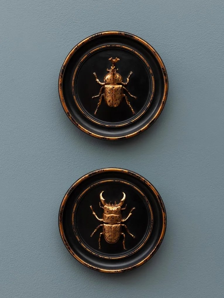 Decoratiune de perete din rasina, aspect vintage, Beetle