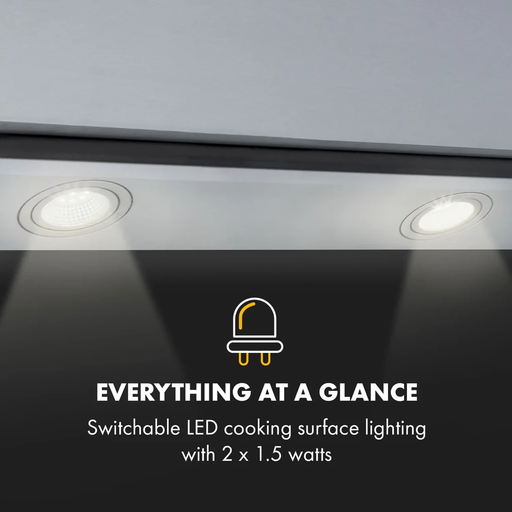 Balzac Silent 60, hotă, 250 W, 3 niveluri de putere, 604 m³ / h, LED, EEK A