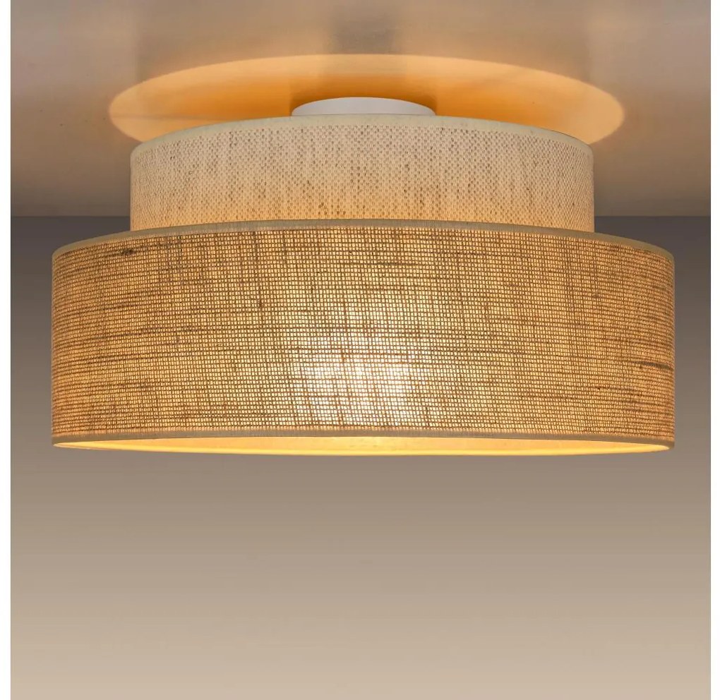 Plafonieră BOHO 1xE27/60W/230V alb/bej