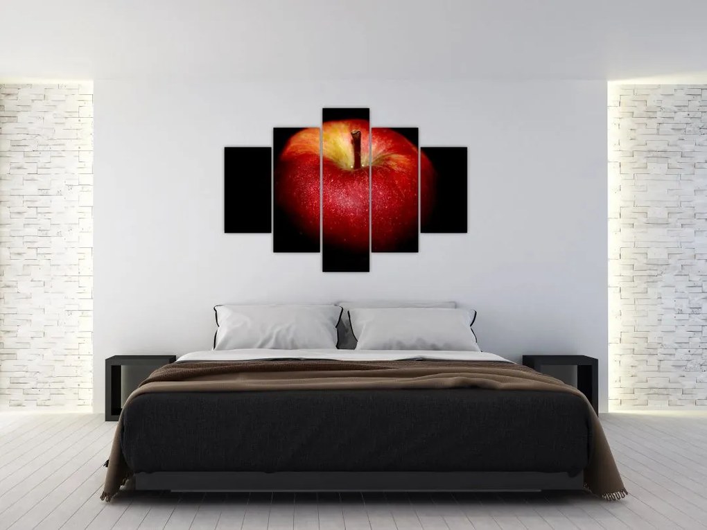 Tablou cu măr pe fundal negru (150x105 cm)