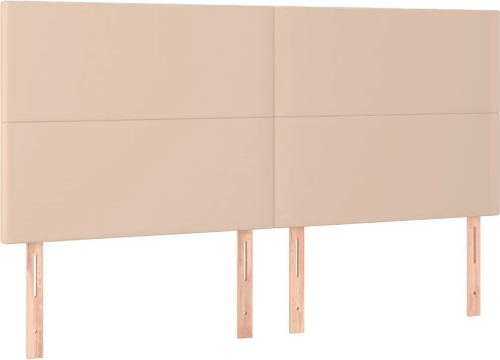 vidaXL Tăblie de pat Cappuccino 160x5x118/128 cm piele ecologică