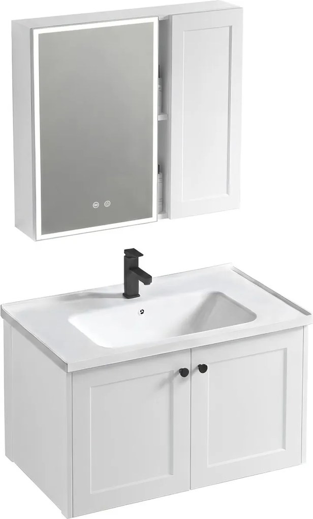 Set mobilier de baie cu lavoar Monti 60cm White