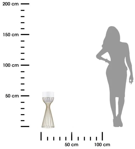 Ghiveci metalic de flori LOFT 46x20 cm auriu/alb