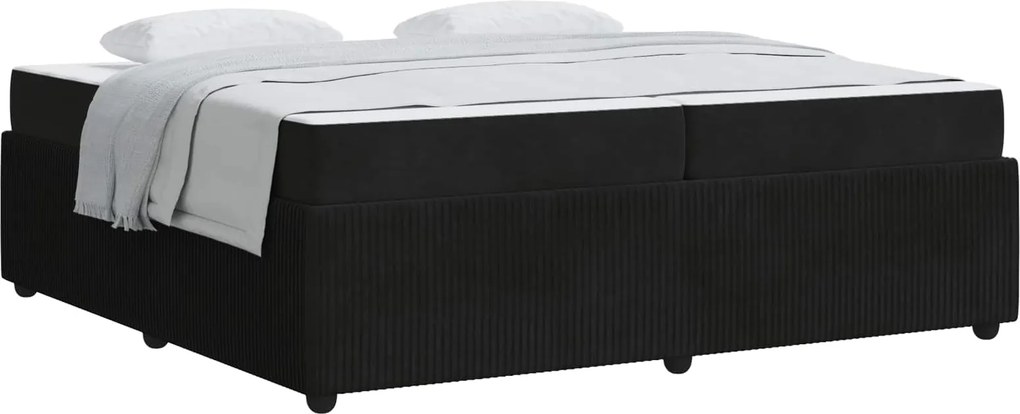 vidaXL Cadru de pat cu saltea Negru 200 x 200 cm țesătură