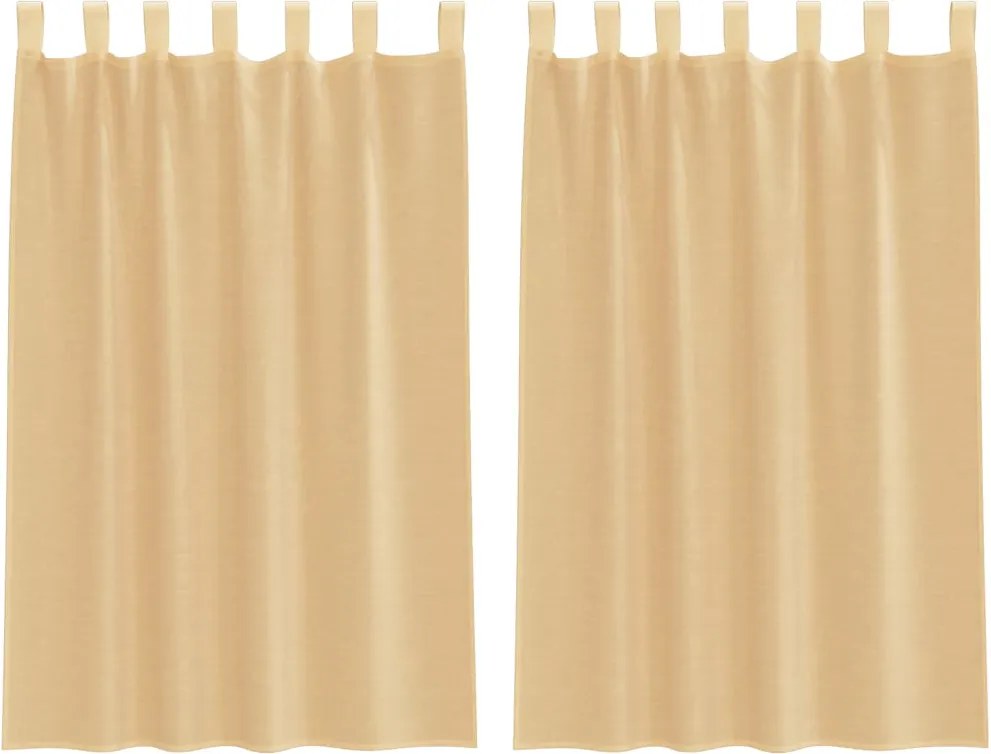 vidaXL Perdele Voile cu Bucle 2 buc Nisip 140x175 cm