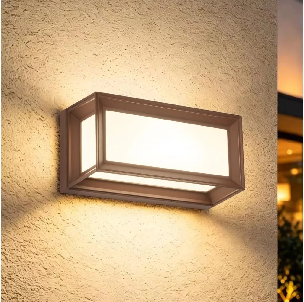 Brilagi - Aplica LED de exterior cu senzor PARKER LED/12W/230V, maro, IP44