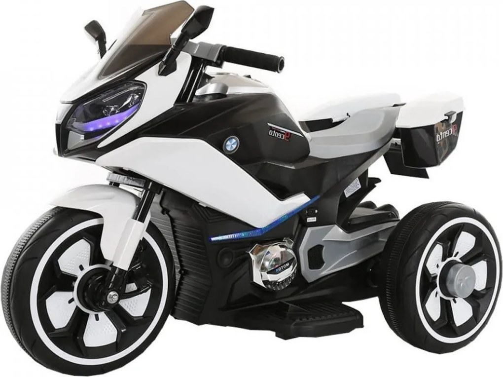 Motocicleta Electrica cu Acumulator Pentru Copii NOVOKIDS™ Cairo Motor, 3-8 ani, max 30 kg, Functie Bluetooth, Cu Sunete si Melodii, 3 Roti, Volum