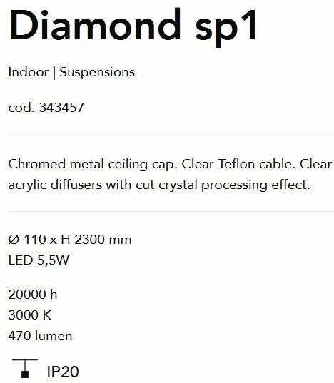 Lustra, Pendul LED design modern Diamond SP1