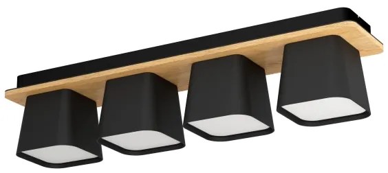 Plafonieră Eglo 390008 RUSCIO 4xE27/40W/230V negru/maro
