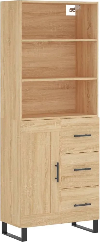 vidaXL Dulap înalt, stejar sonoma, 69,5x34x180 cm, lemn compozit