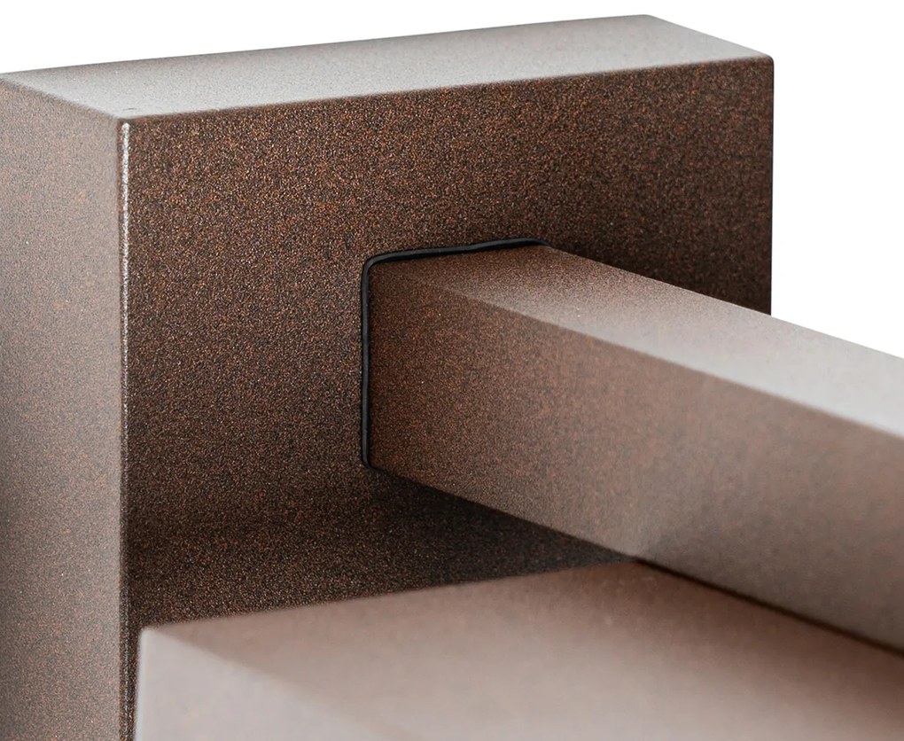 Felinar inteligent de perete pentru exterior maro ruginiu IP44 incl. WiFi ST64 - Charlois