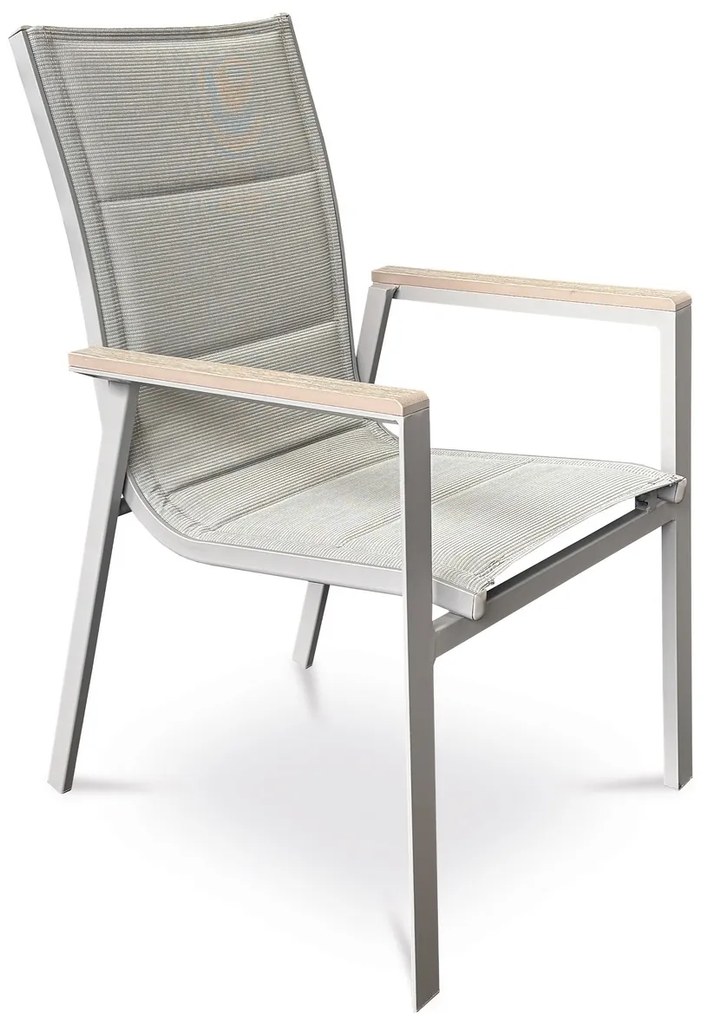 Autronic Scaun de grădină, aluminiu, textil, gri, AZ C-S1110 GREY