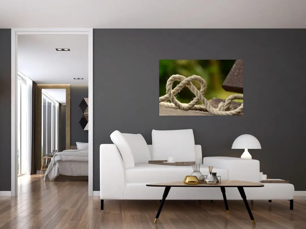 Tablou inima din frânghie (90x60 cm)