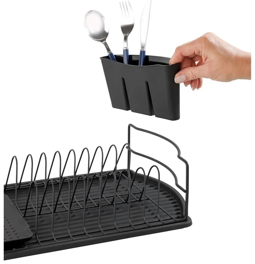 Suport pentru scurs vase Wenko Drip Basic, negru