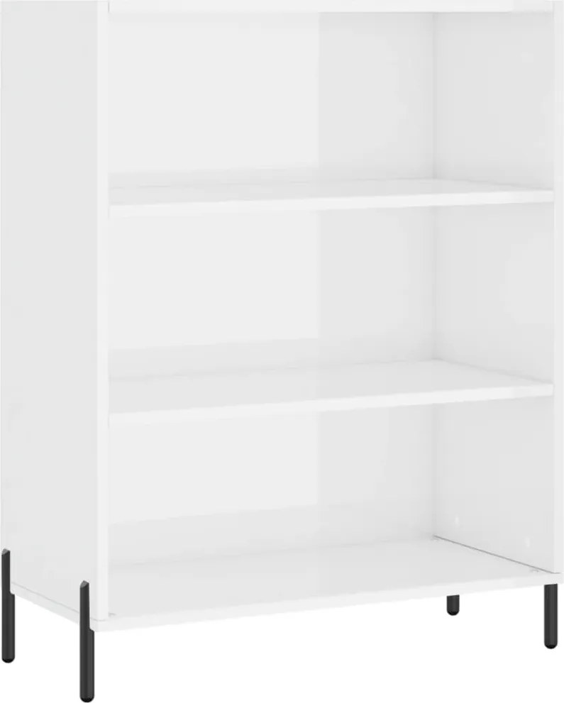 vidaXL Dulap cu rafturi, alb, 69,5x32,5x90 cm, lemn compozit