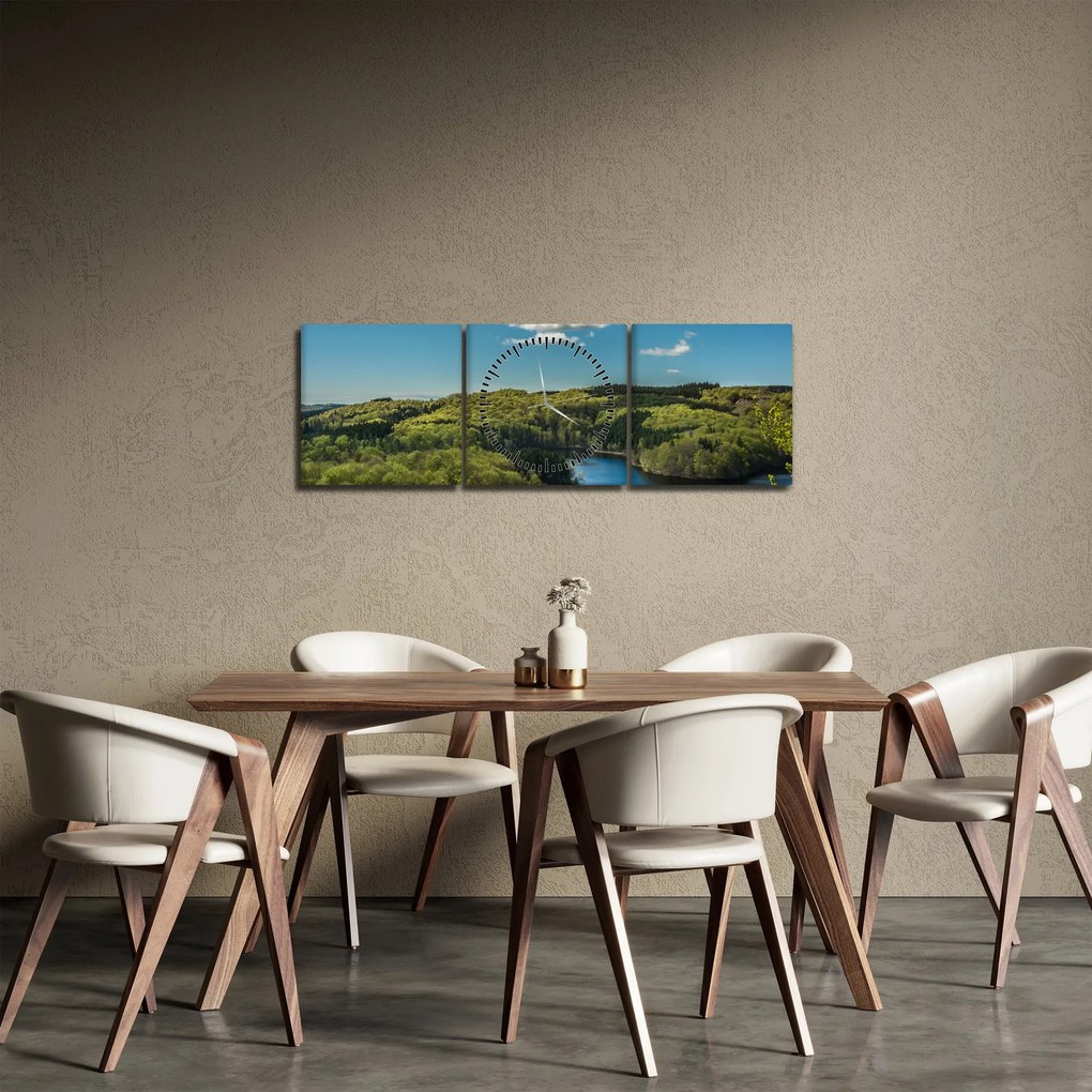 Tablou - Lac montan (cu ceas) (90x30 cm)