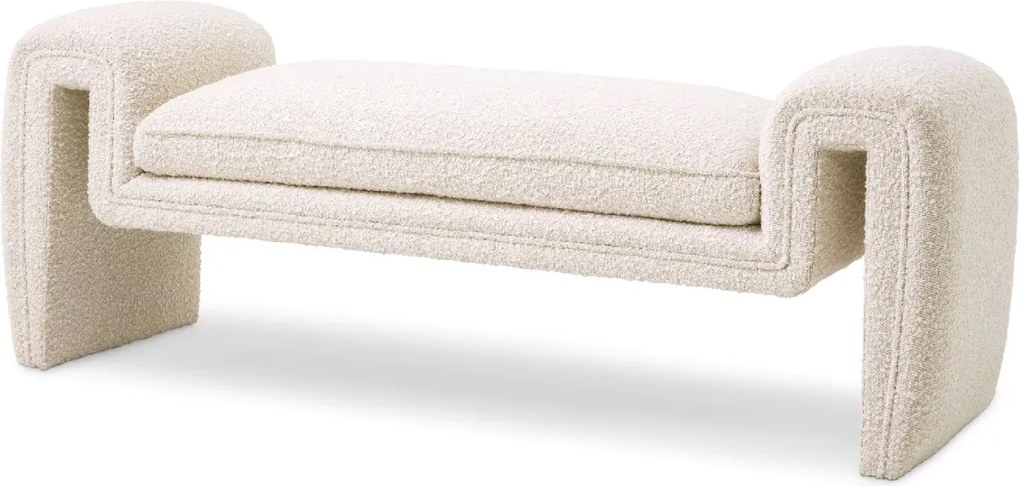 Bancheta design LUX stil contemporan Tondo S Bouclé cream
