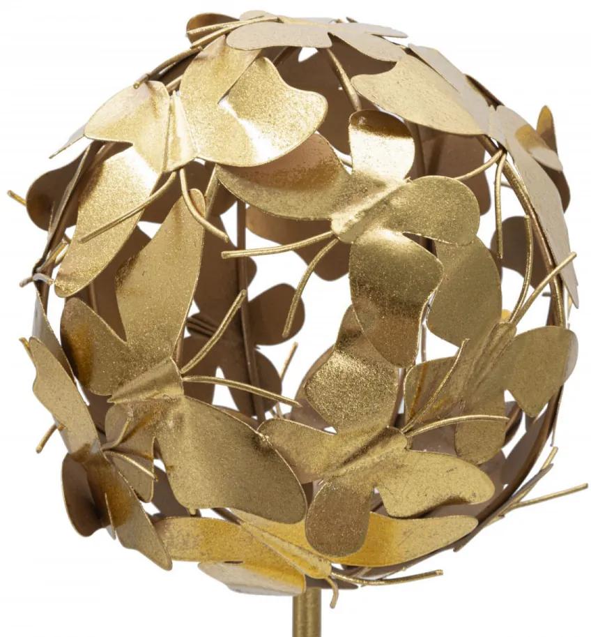 Decoratiune fluturi aurii din metal, ∅ 19,5 cm, Butterfly Mauro Ferretti