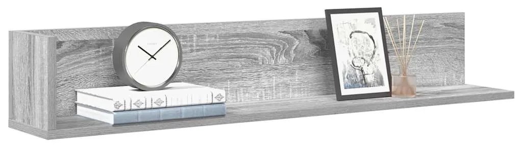 vidaXL Rafturi de perete, 2 buc., gri sonoma, 100x16,5x16,5 cm, lemn