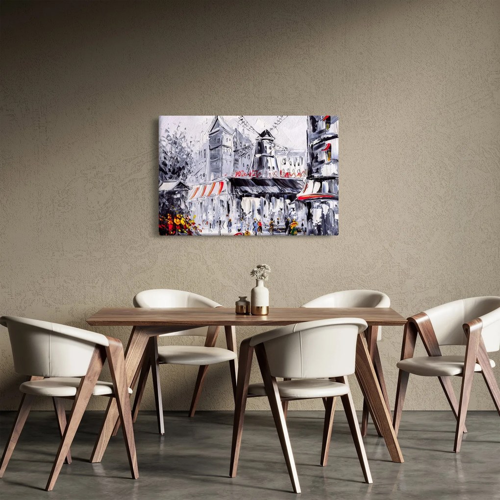 Tablou - Strada din Paris, pictură în ulei (90x60 cm)