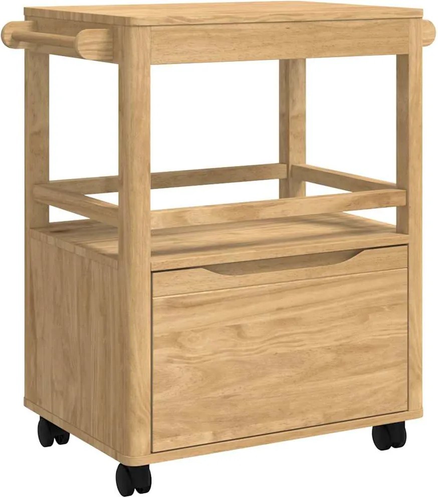 vidaXL Troler de Bucătărie FLORO Maroniu cerat 72,5 x 45 x 80 cm