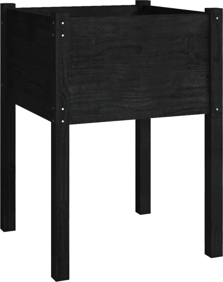 vidaXL Jardinieră de grădină, negru, 50x50x70 cm, lemn masiv de pin