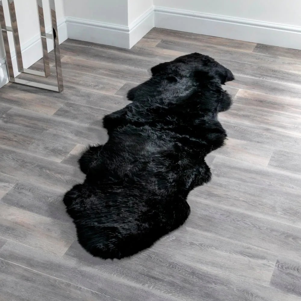 Blană de oaie Native Natural Double, 60 x 240 cm, negru