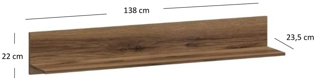 Poliță 140 cm Marni (Stejar delano închis). 1053044