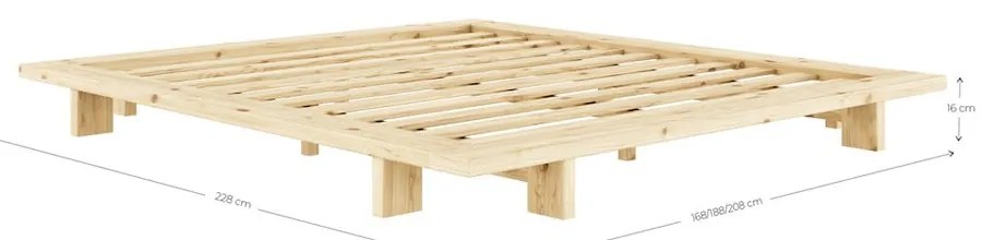 Pat matrimonial din lemn masiv de pin cu somieră 180x200 cm Japan – Karup Design
