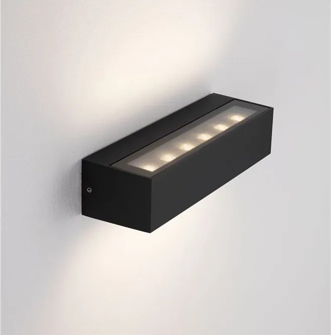 Aplica exterior neagra liniara 22cm IP65 LED CCT PRISMATIC