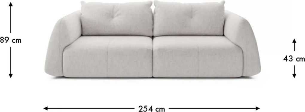 Canapea lemn masiv Camira 254 x 115 cm