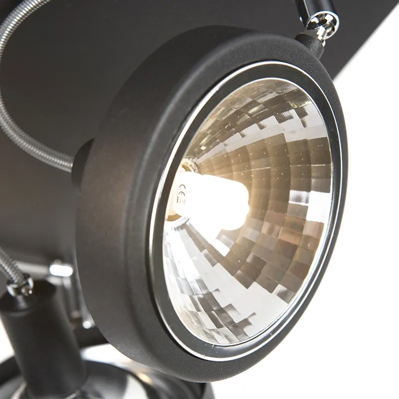 Spotlight de design negru cu 4 lumini reglabile - Nox