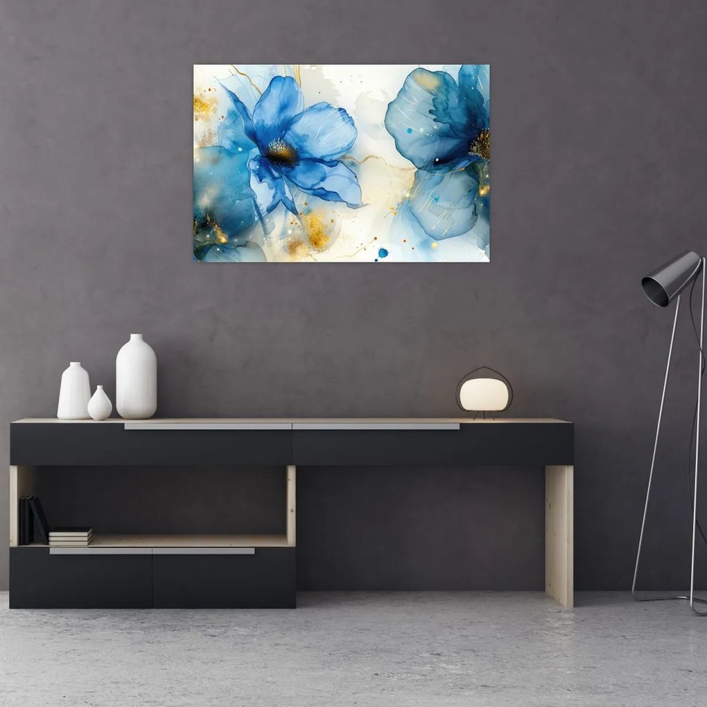 Tablou - Floral, pictură cu cerneală (90x60 cm)