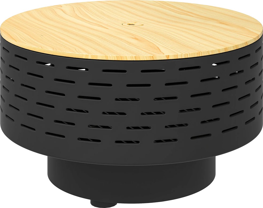 Outsunny 3-în-1 cuvă de foc Ø60 x 39cm din oțel inoxidabil vatră cu grătar protecție la scântei cârlig gri cărbune | Aosom Romania