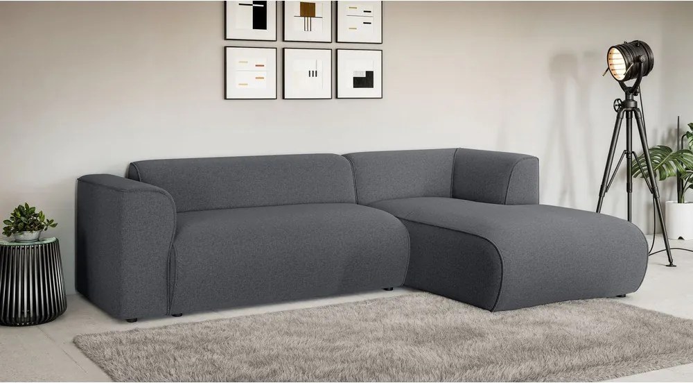 Colțar gri închis (cu colț pe partea dreaptă/cu șezlong) Merid – Ropez