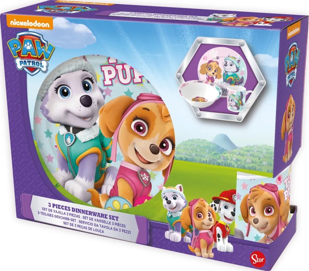 Patrula Cățelușilor Girl Stars set de tacâmuri din porțelan în cutie cadou