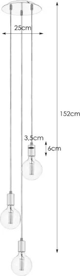 Markslöjd 106333 - Lustră pe cablu SKY 3xE27/60W/230V