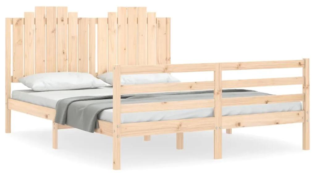 3194186 vidaXL Cadru de pat cu tăblie, king size, lemn masiv