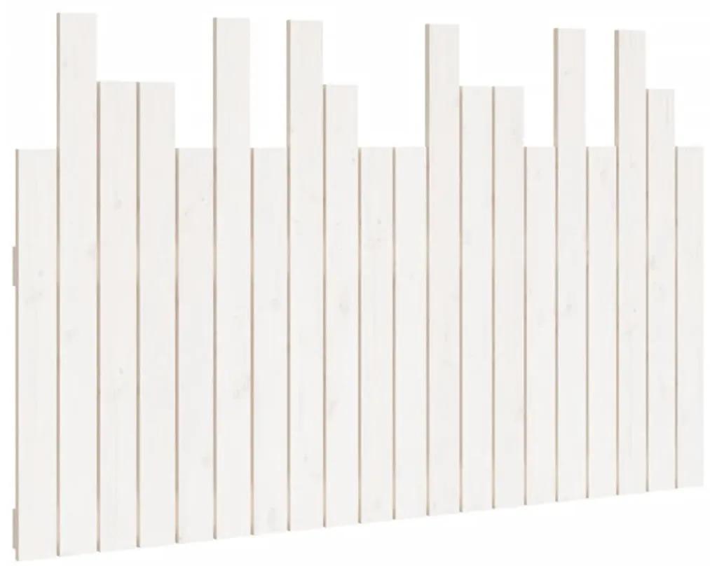 824789 vidaXL Tăblie de pat pentru perete, alb, 127,5x3x80 cm, lemn masiv pin