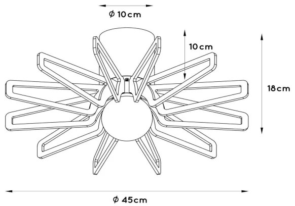 Plafonieră Lucide 77184/45/31 ZIDANE 1xE27/15W/230V alb/maro