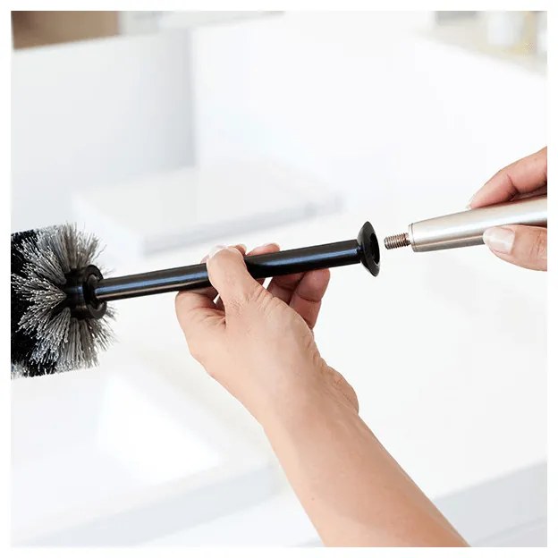 Perie pentru toaleta Brabantia ReNew 107870, 42 cm, Design discret, Inox mat