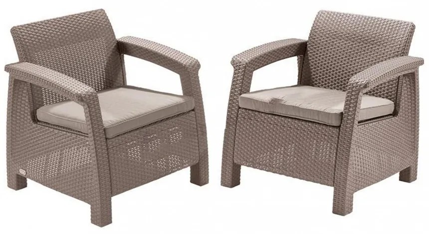 Set de mobilier de grădină Corfu Large II Lyon 6+1 în culoarea cappuccino