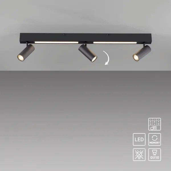 Schöner Wohnen 11794-18 - Spot LED DANTE 3xGU10/10W+LED/14,4W negru