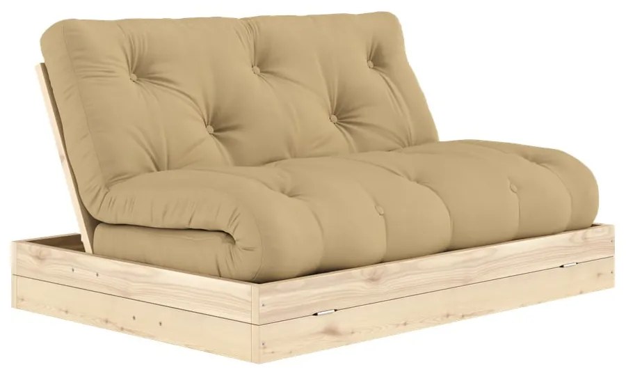 Canapea maro deschis extensibilă 145 cm Flip – Karup Design