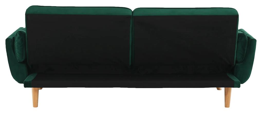 Canapea extensibilă, catifea smarald / fag, KAPRERA NEW