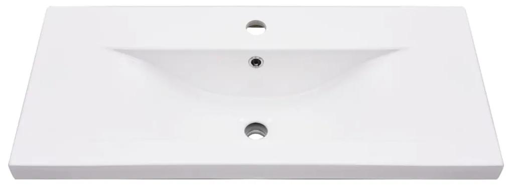 Cadru chiuveta de baie, cu lavoar incorporat, alb, fier Alb, 79 x 38 x 83 cm