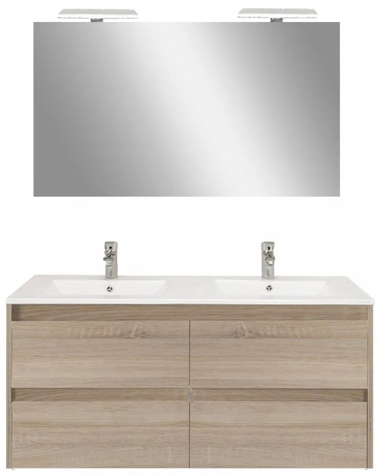 Mobilier complet de baie Porto Prime 120 în culoarea stejarului Sonoma