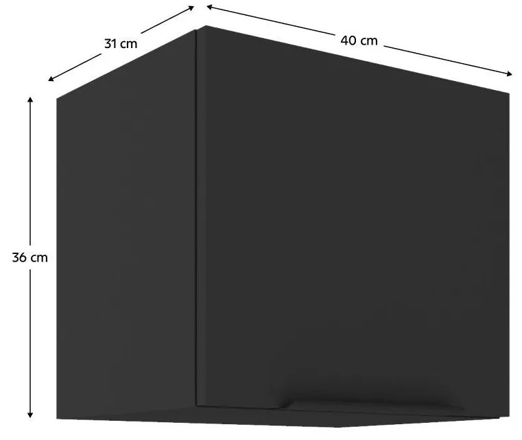 Dulap de bucătărie superior Sobera 40 GU 36 1F (negru). 1097087